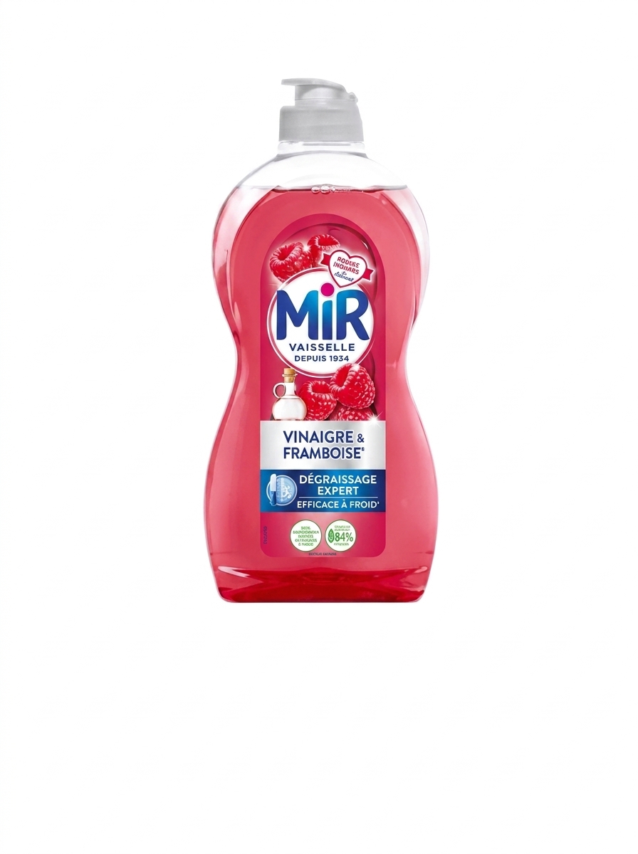 Mir liquide vaisselle vinaigre framboise dégraissant 450 ml disponible chez Paris Kin Shopping à Kinshasa