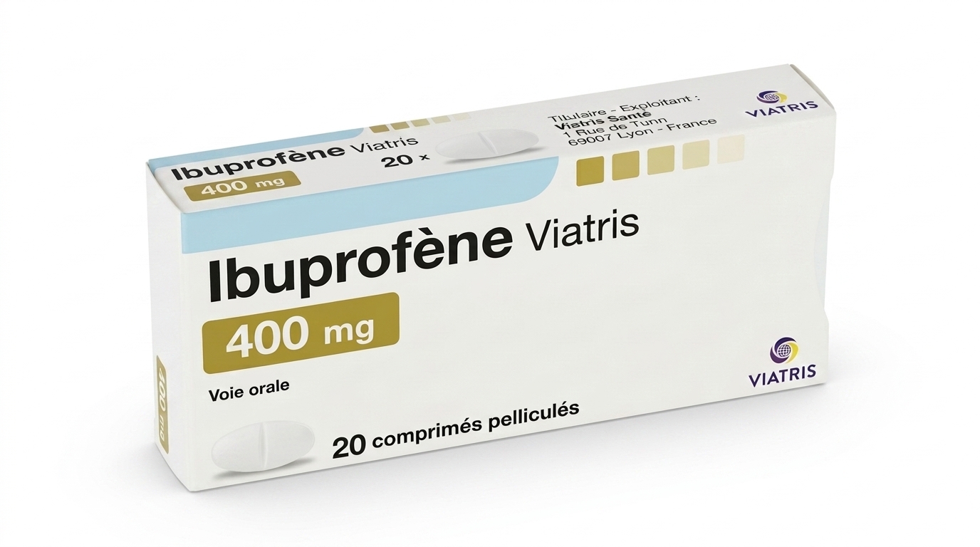 Ibuprofène Viatris 400 mg Anti-inflammatoire disponible chez Paris Kin Shopping à Kinshasa