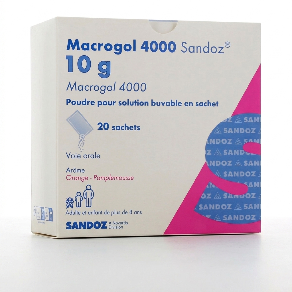 Macrogol 4000 Sandoz 10 g 20 sachets disponible chez Paris Kin Shopping à Kinshasa