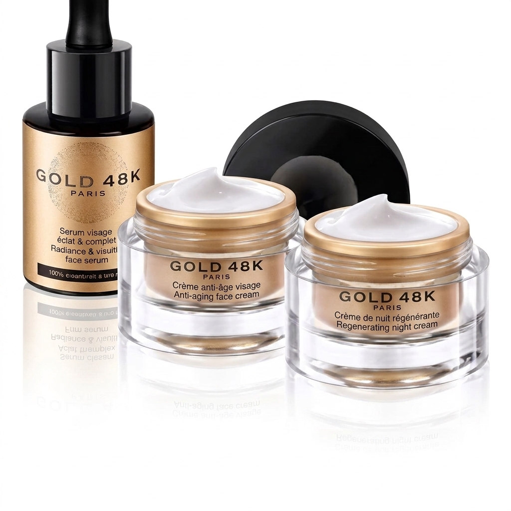 Gold 48K coffret éclat complet disponible chez Paris Kin Shopping à Kinshasa
