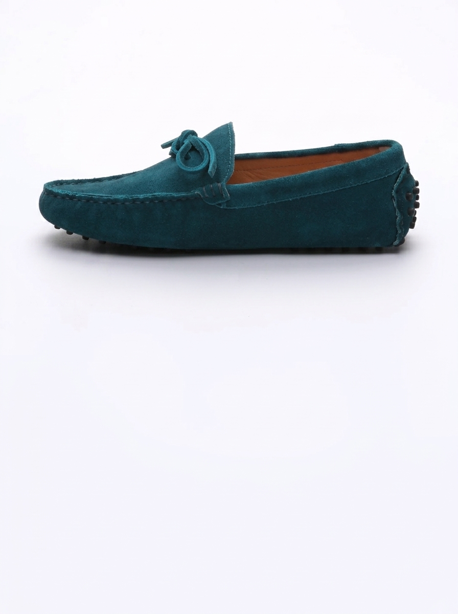 John Scott – Mocassins Fabian en cuir suédé turquoise disponible chez Paris Kin Shopping à Kinshasa