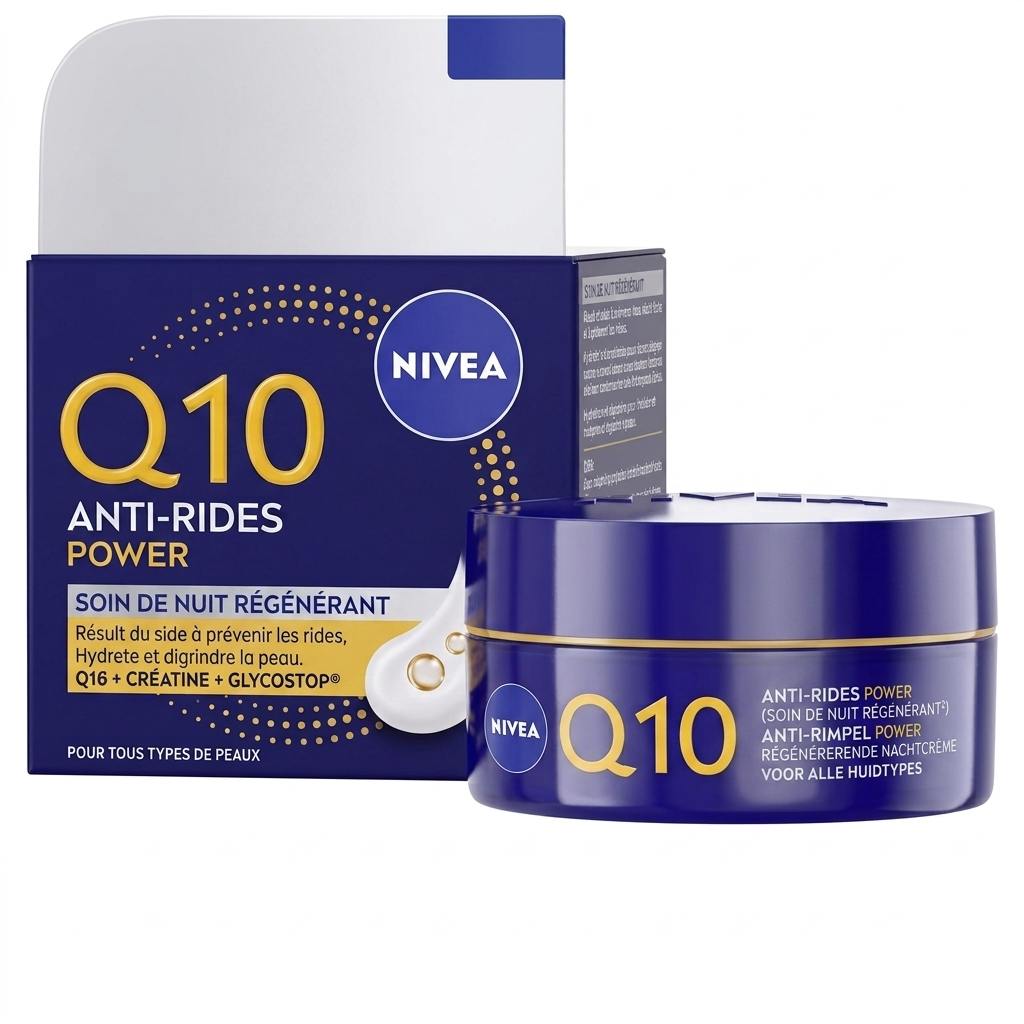 Nivea Q10 Anti-Rides Power soin de nuit régénérant disponible chez Paris Kin Shopping à Kinshasa