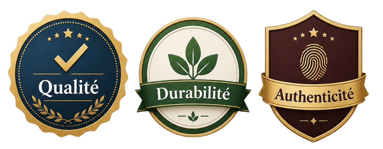 Badges Qualité, Durabilité et Authenticité Paris Kin Shopping