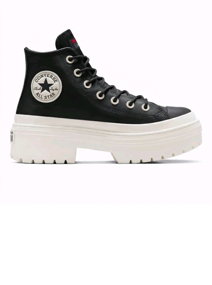 Converse – Sneakers montantes Chuck Taylor All Star Lugged Heel en cuir noir disponible chez Paris Kin Shopping à Kinshasa