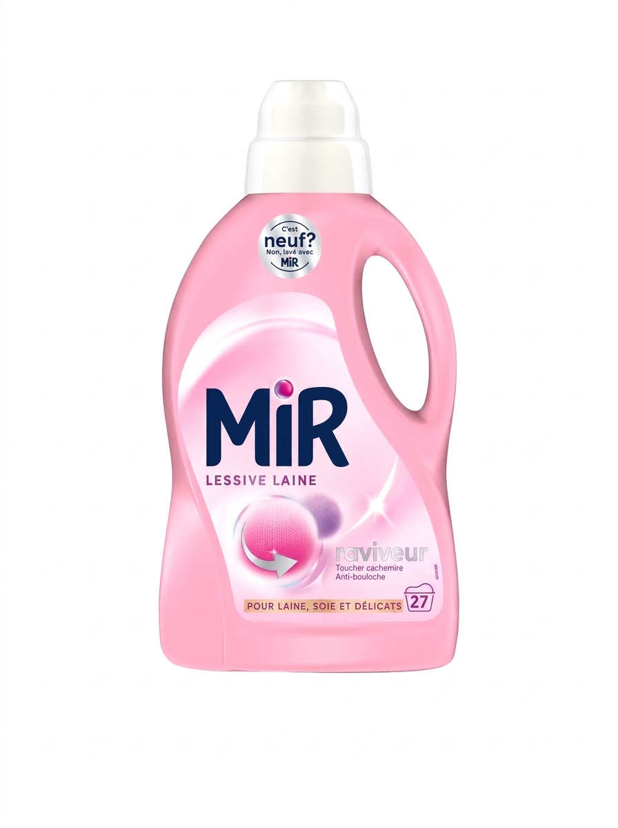 Mir Laine lessive liquide pour linge délicat, laine et soie 1,35L disponible chez Paris Kin Shopping à Kinshasa