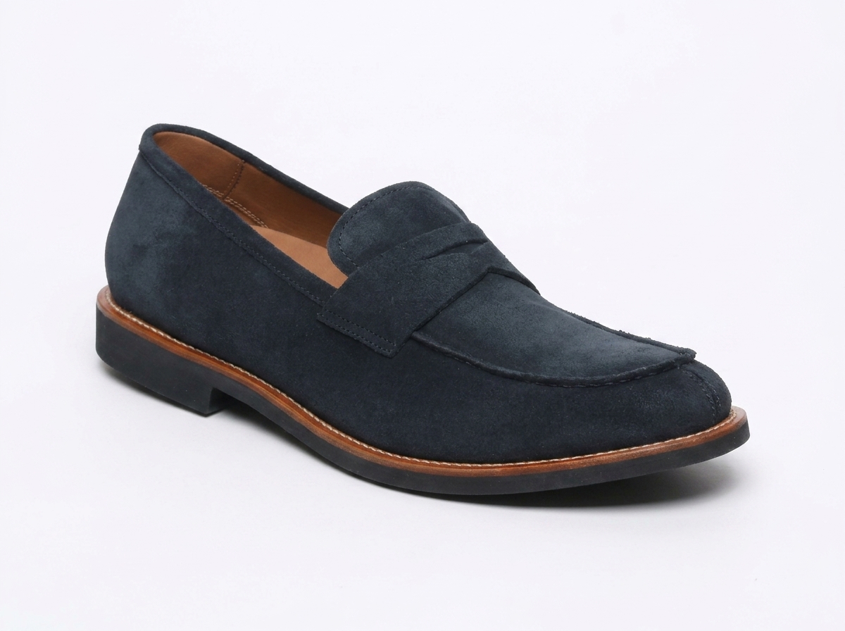 Fratelli Rossetti – Mocassins en cuir suédé bleu disponible chez Paris Kin Shopping à Kinshasa
