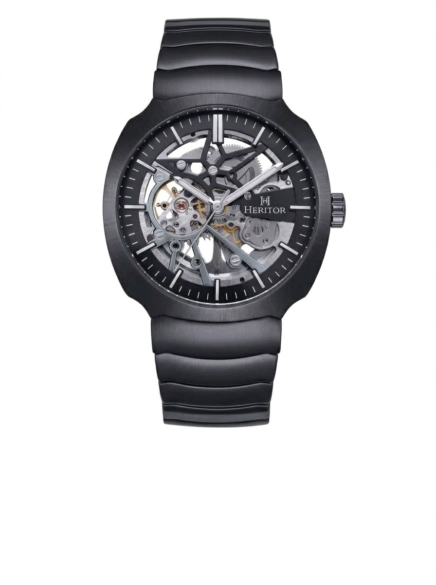 Heritor – Montre Magnus noire 48 mm disponible chez Paris Kin Shopping à Kinshasa