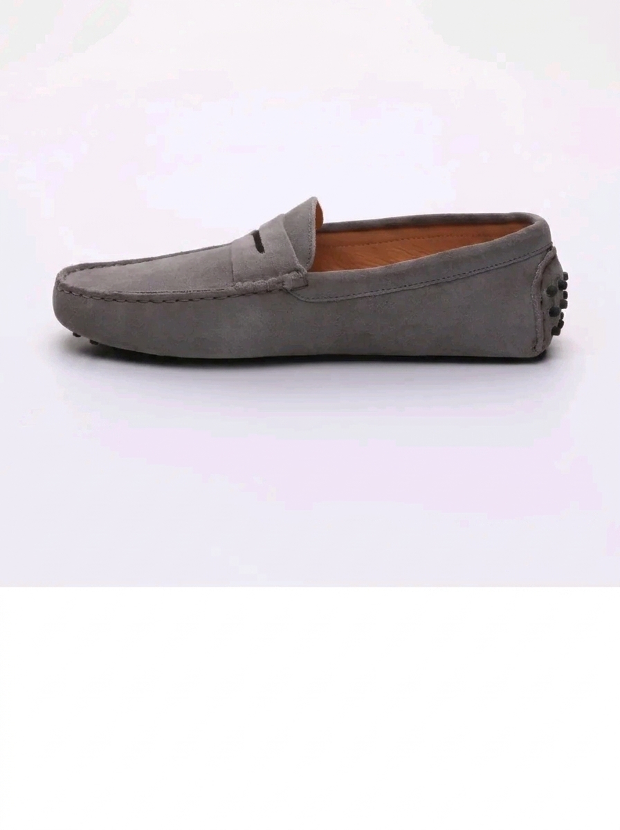 John Scott – Mocassins Cliff en cuir gris et noir disponible chez Paris Kin Shopping à Kinshasa