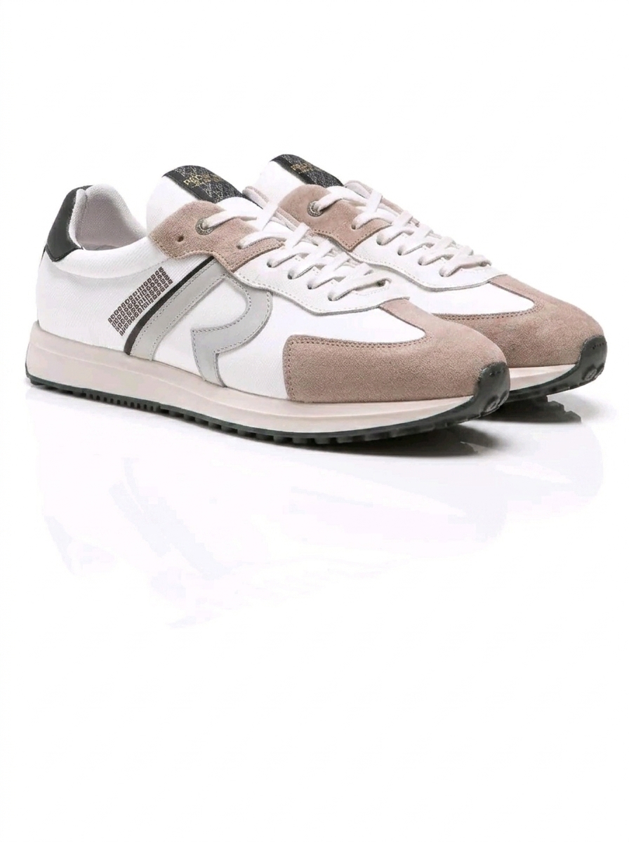 Redskins – Sneakers Blunt en cuir blanc et beige disponible chez Paris Kin Shopping à Kinshasa