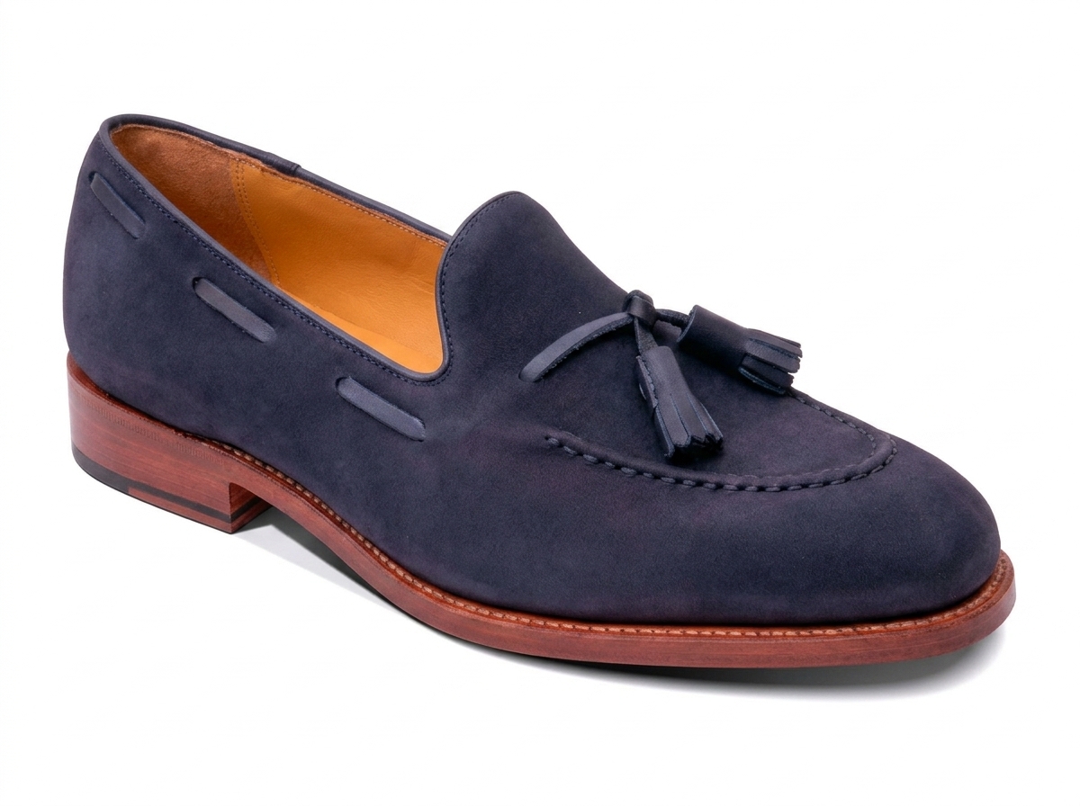 Barker – Mocassins Severn en cuir bleu marine disponible chez Paris Kin Shopping à Kinshasa