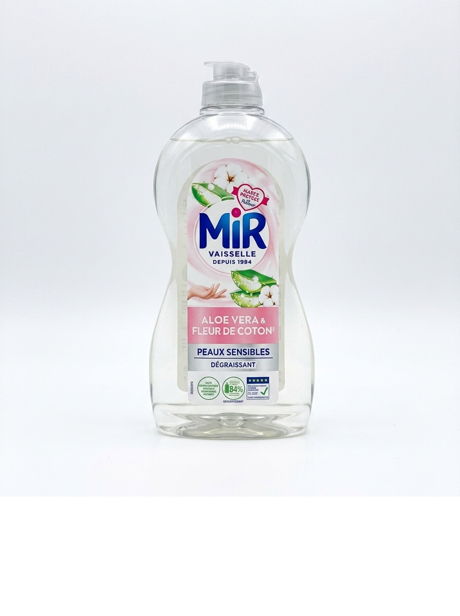 Mir liquide vaisselle Peau sensible aloe vera 450 ml disponible chez Paris Kin Shopping à Kinshasa