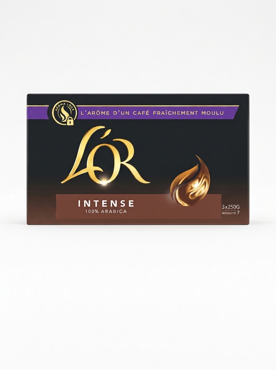 L’Or café moulu Intense 100 % Arabica 3×250 g disponible chez Paris Kin Shopping à Kinshasa