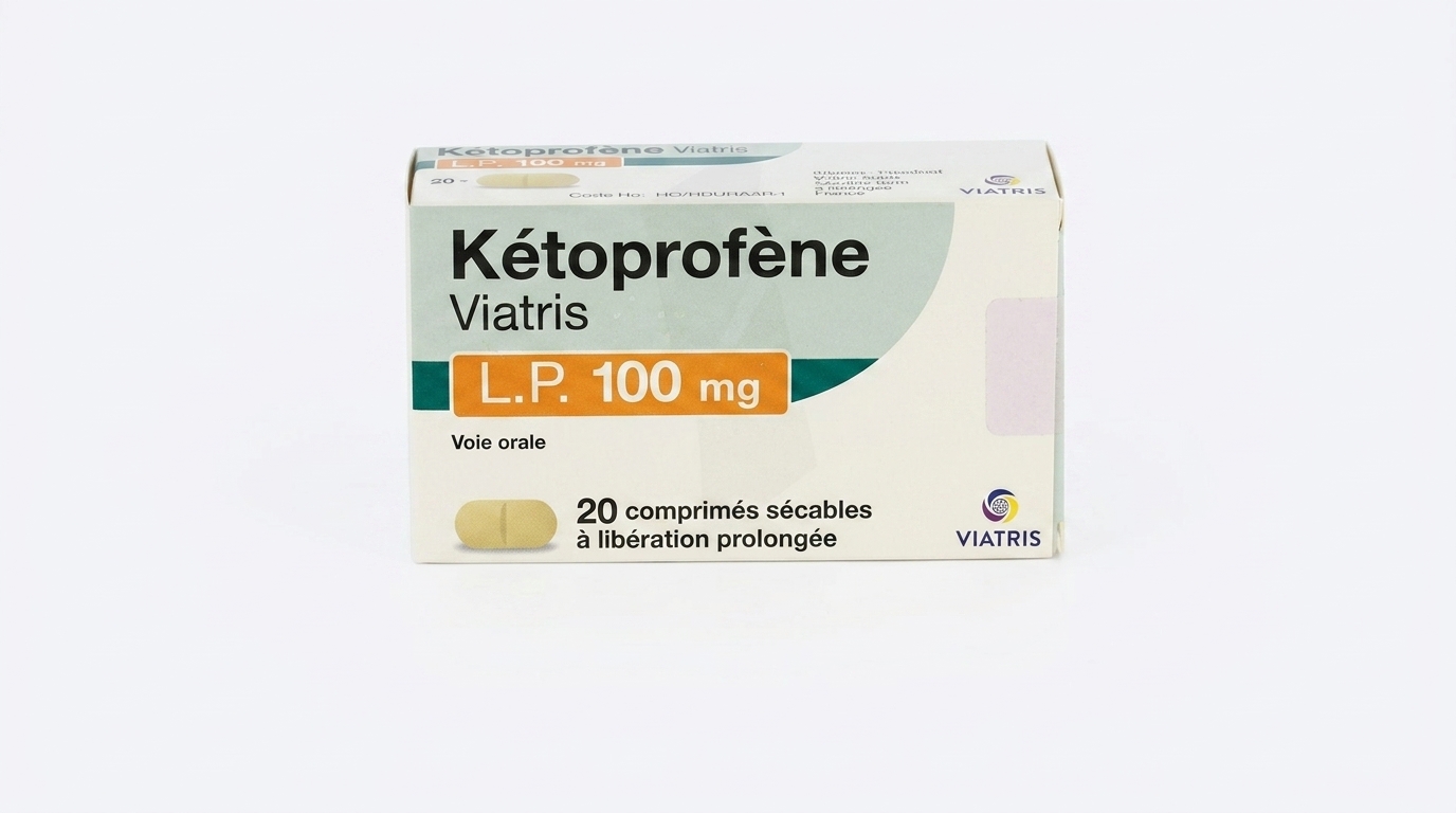Kétoprofène Viatris LP 100 mg 20pcs disponible chez Paris Kin Shopping à Kinshasa