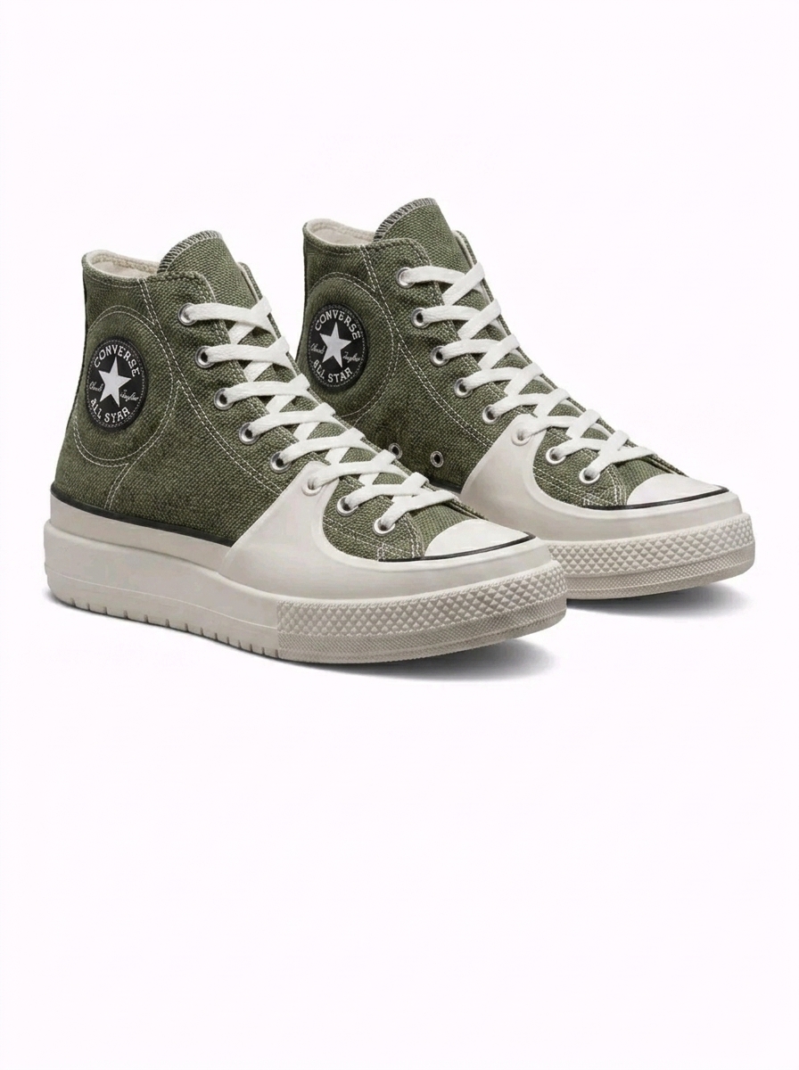 Converse – Sneakers montantes Chuck Taylor All Star Construct vertes disponible chez Paris Kin Shopping à Kinshasa