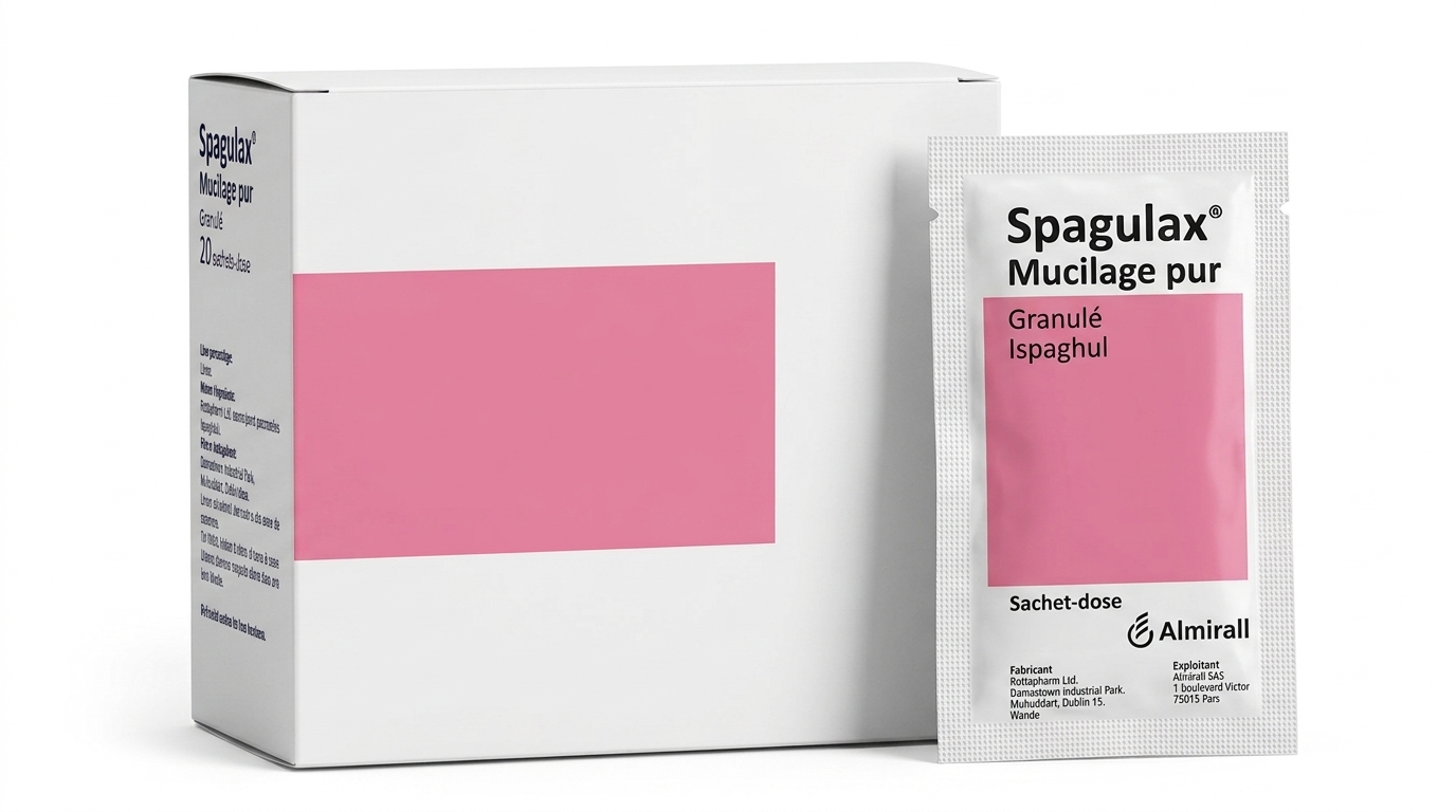 SPAGULAX Mucilage pur granulés 20 sachets disponible chez Paris Kin Shopping à Kinshasa