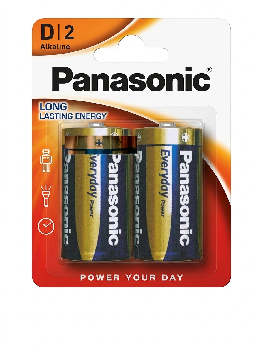 Panasonic piles D – 2 pièces disponible chez Paris Kin Shopping à Kinshasa