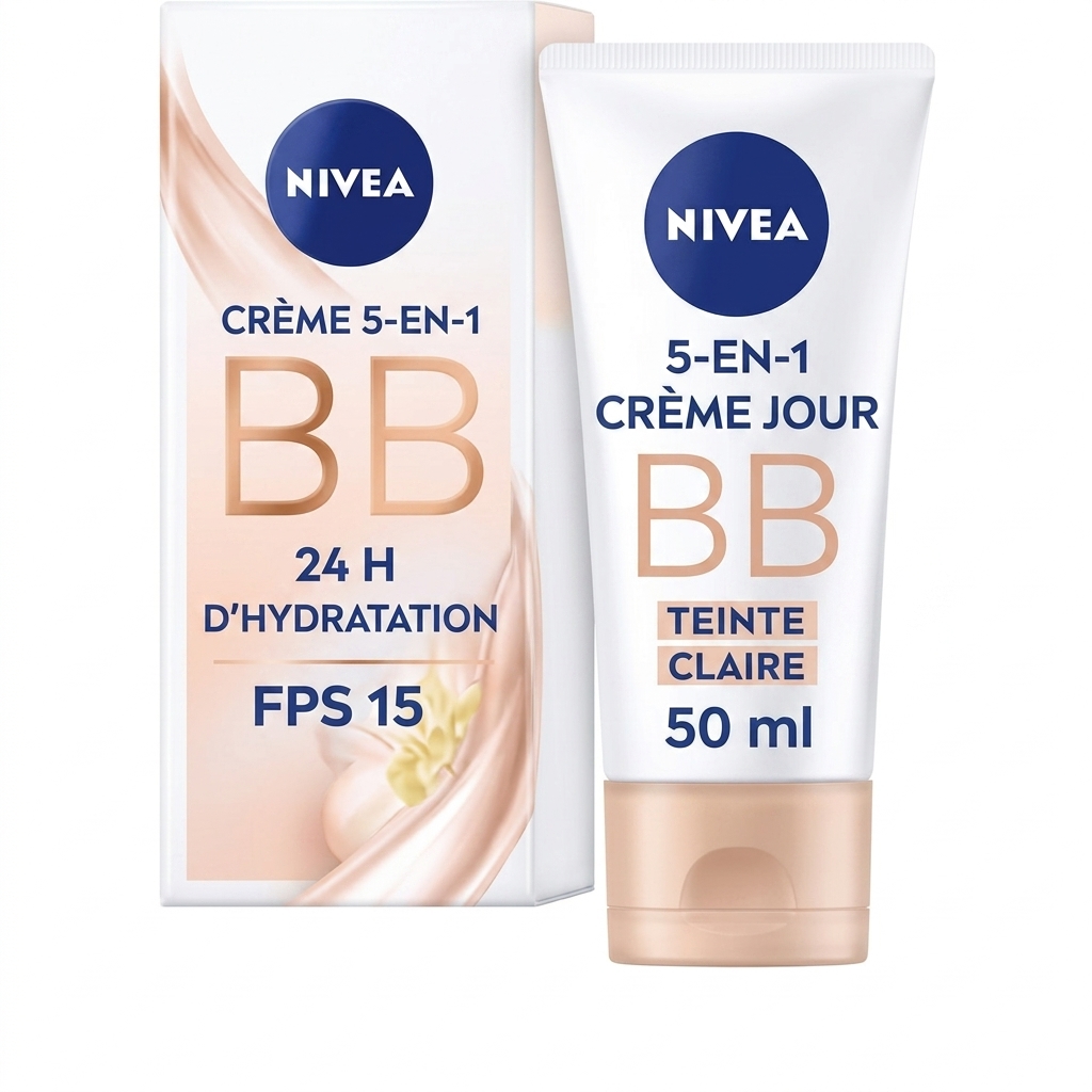Nivea Lot de 2 BB crème Visage 5-en-1 teint clair SPF 15 – 50 ml disponible chez Paris Kin Shopping à Kinshasa