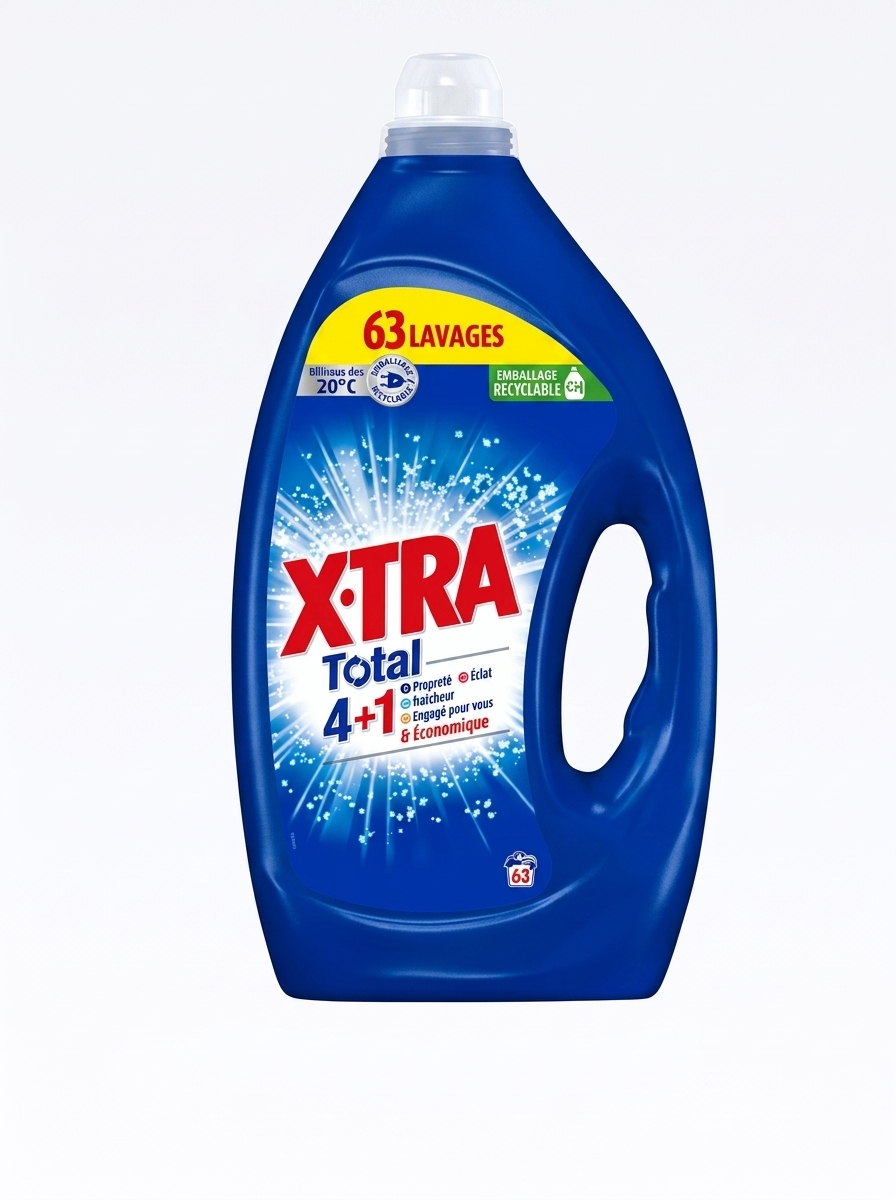 X-Tra lessive liquide 4-en-1 63 Lavages disponible chez Paris Kin Shopping à Kinshasa