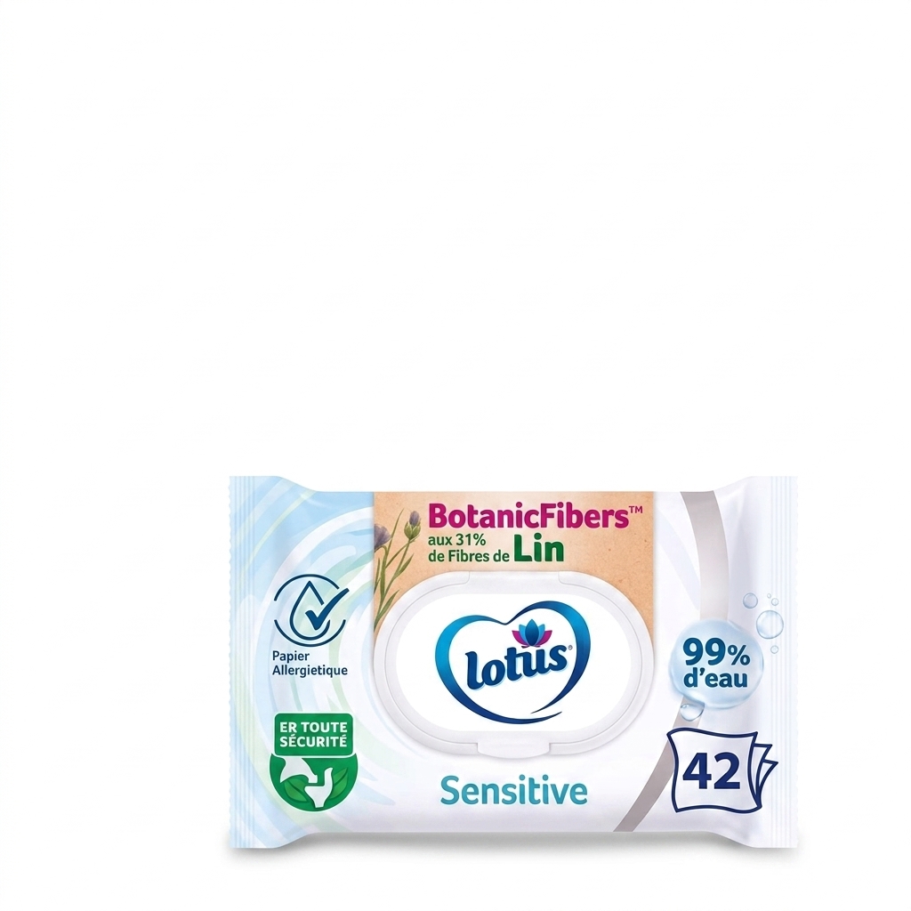 Lotus papier toilette humide sans plastique – 42 feuilles disponible chez Paris Kin Shopping à Kinshasa