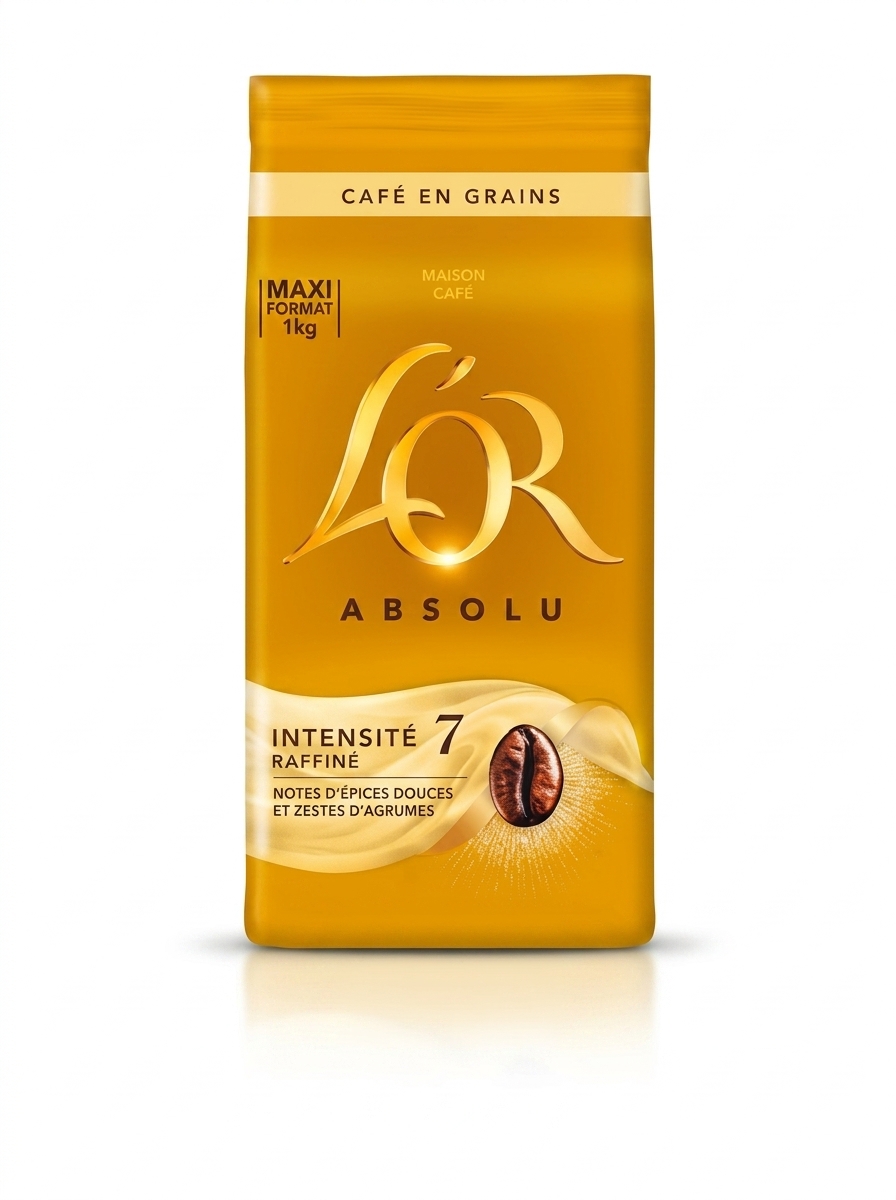 L’Or Absolu café en grains N°7 1 kg disponible chez Paris Kin Shopping à Kinshasa