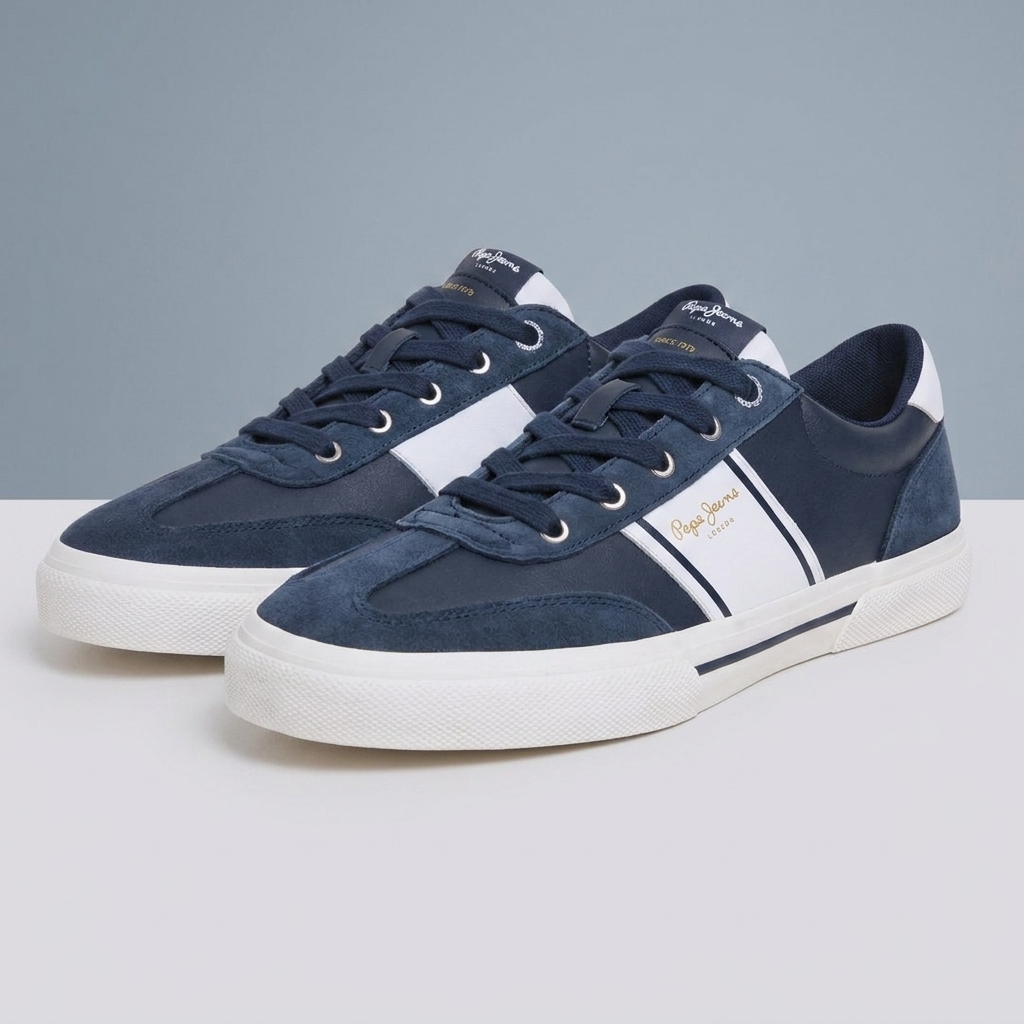 Pepe Jeans – Baskets en cuir retourné bleu marine disponible chez Paris Kin Shopping à Kinshasa