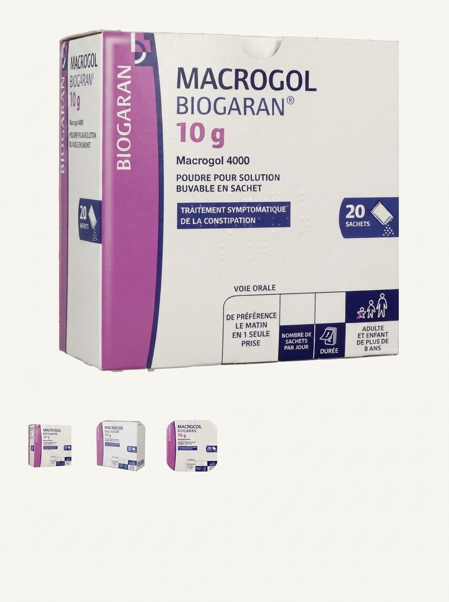Macrogol 4000 Adultes Biogaran 10 g 20 sachets disponible chez Paris Kin Shopping à Kinshasa