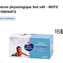 Mots d’Enfants sérum physiologique 5 ml ×40 disponible chez Paris Kin Shopping à Kinshasa