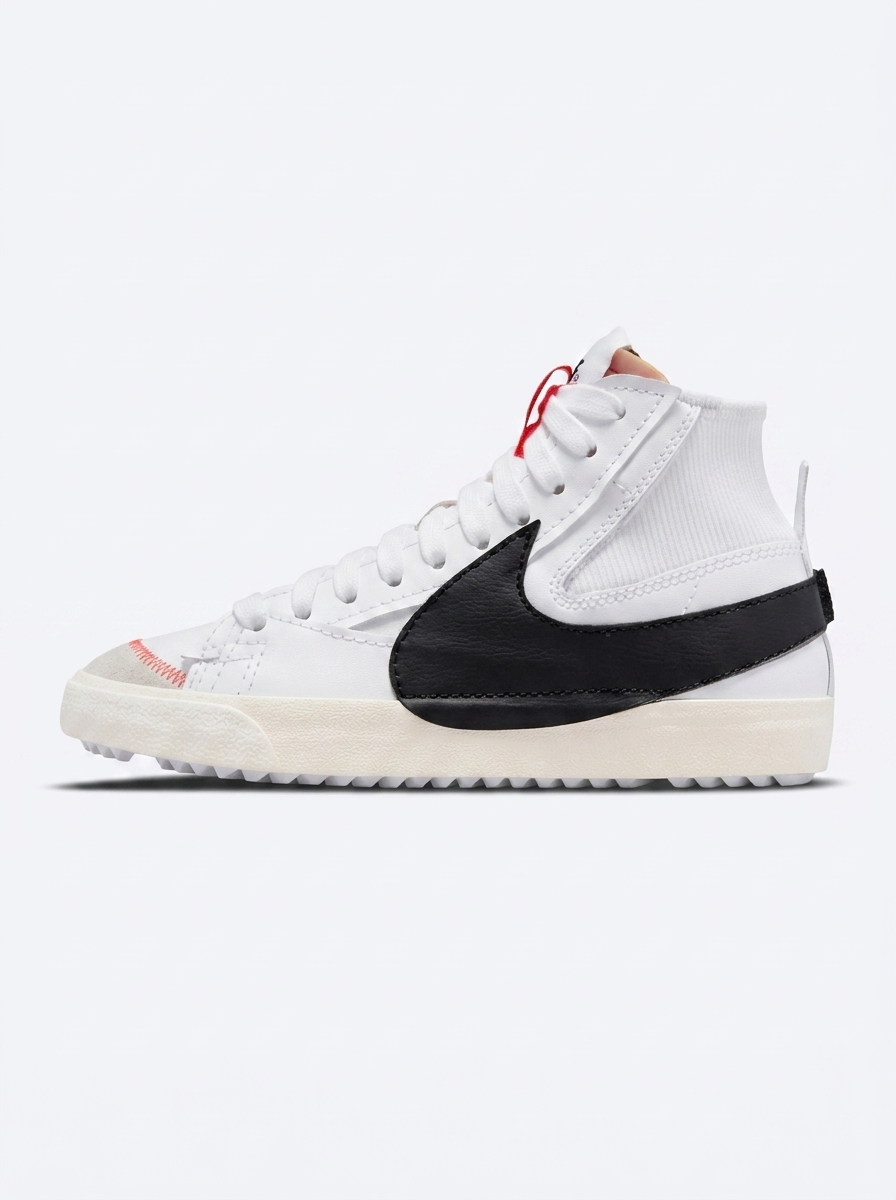 Nike – Sneakers montantes Blazer Mid ’77 Jumbo en cuir blanc disponible chez Paris Kin Shopping à Kinshasa