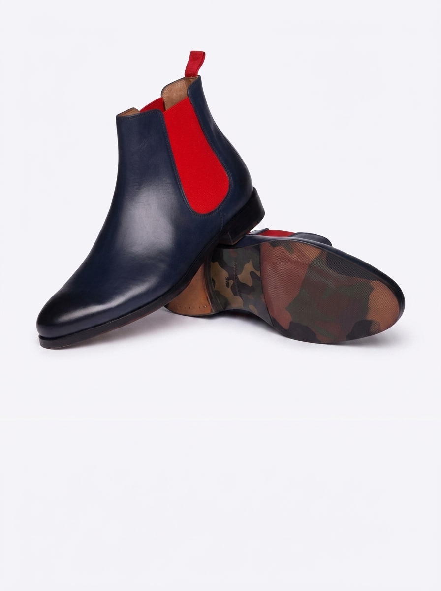 Gordon Bros – Bottines Paris en cuir bleu marine disponible chez Paris Kin Shopping à Kinshasa