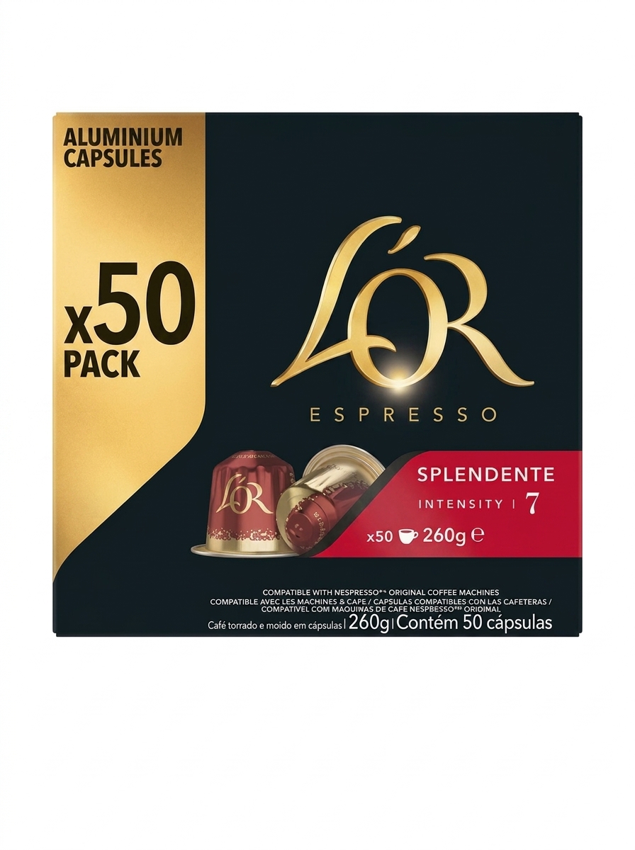 L’Or Espresso capsules Splendente N°7 ×50 disponible chez Paris Kin Shopping à Kinshasa